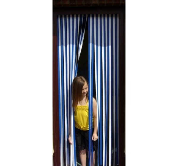 Tube Type Blinds - Blue and White