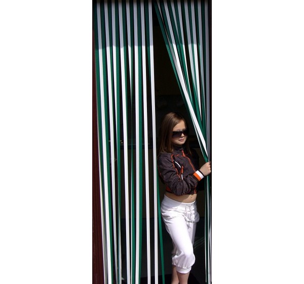 Tube Type Blinds - Green and White