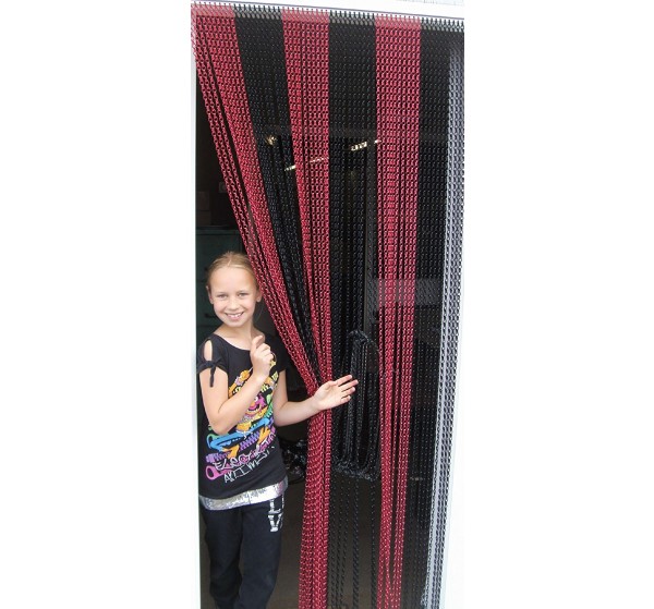 Premium Red and Black Coloured Aluminium Chain Blind - 90cm
