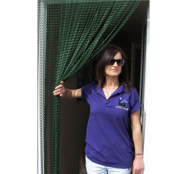 Premium All Green Coloured Aluminium Chain Blind - 90cm