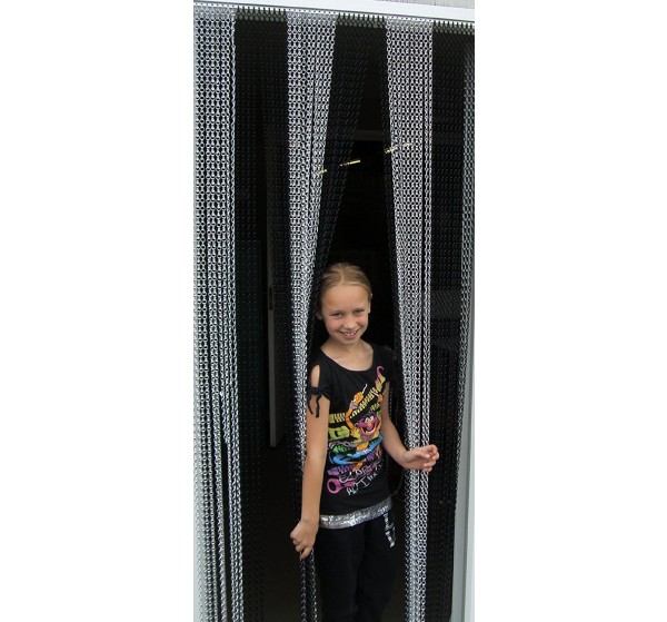 Premium Black and Silver Coloured Aluminium Chain Blind - 90cm