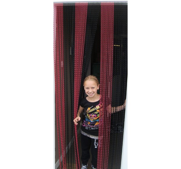 Premium Red and Black Coloured Aluminium Chain Blind - 80cm