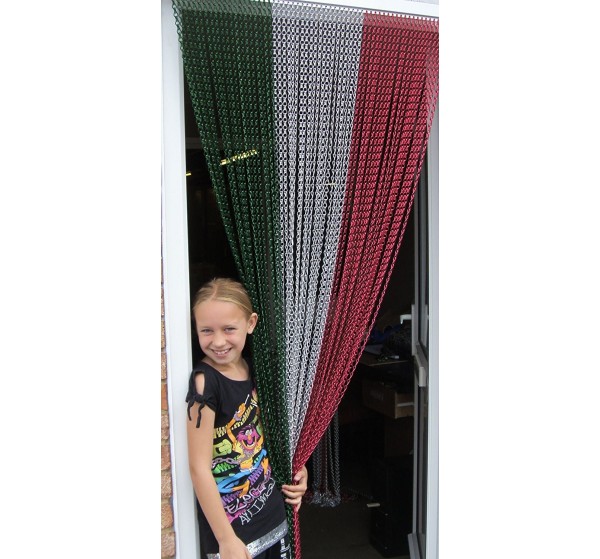 Premium "Italy Flag" Coloured Aluminium Chain Blind - 100cm