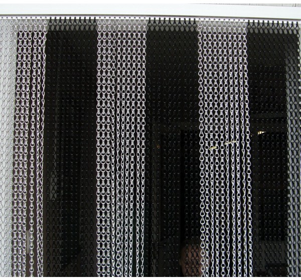 Premium Black and Silver Coloured Aluminium Chain Blind - 100cm