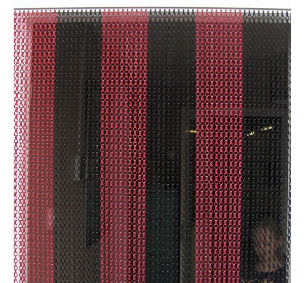 Premium Red and Black Coloured Aluminium Chain Blind - 100cm